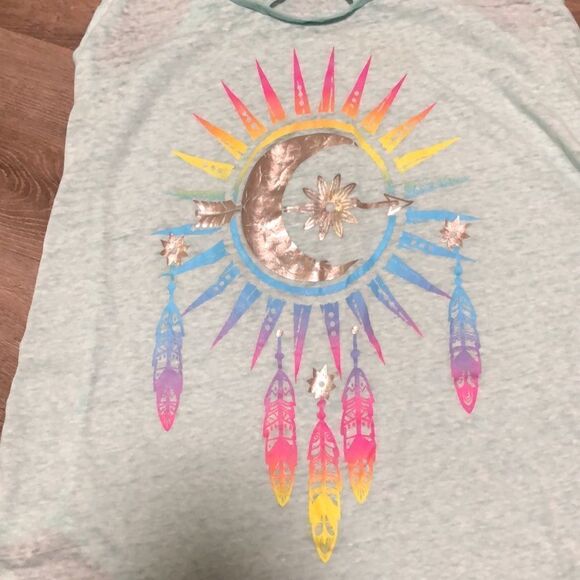 No Boundaries Sun Moon and Feathers Tank Top Size XS - Picture 3 of 4